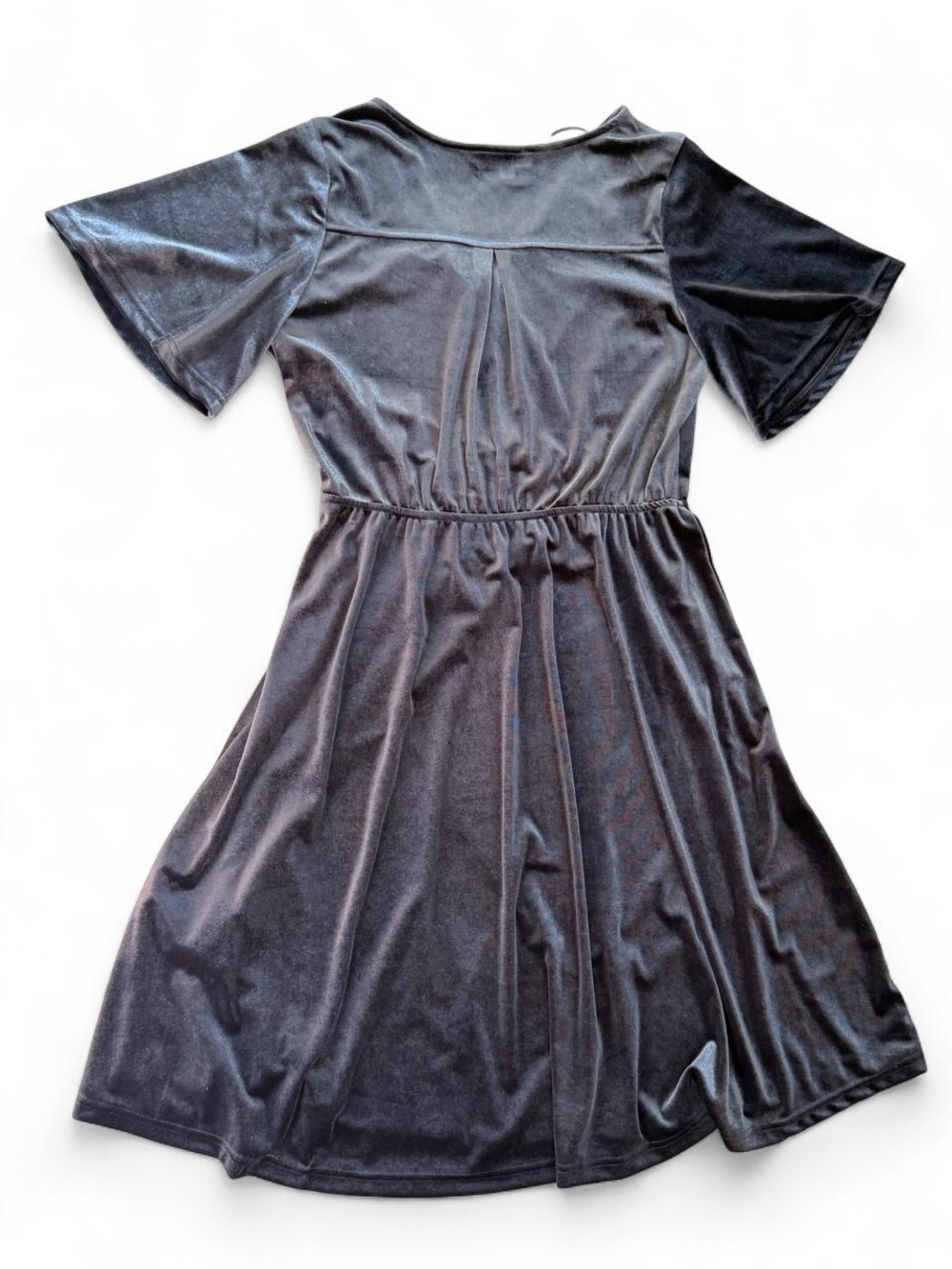 Crescent Navy Blue Velvet Midi Dress | Size Medium | Flowy - Picture 5 of 8